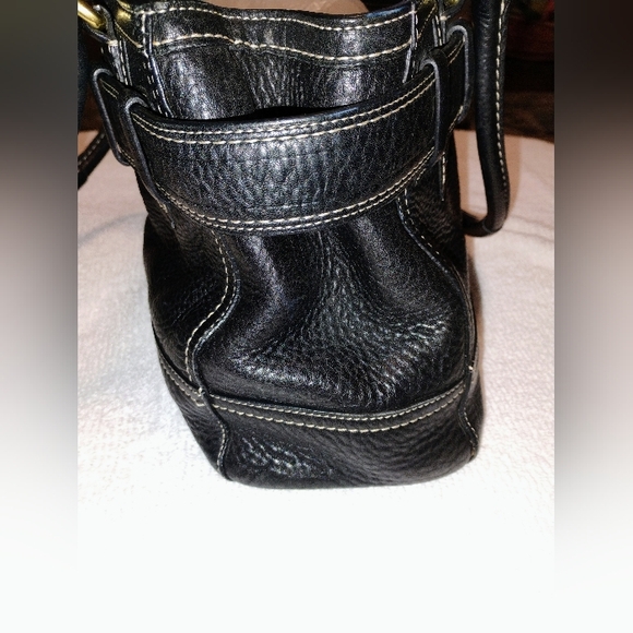 COACH HAMPTONS black leather satchel bag tassel Vintage Good Condition - Picture 11 of 12